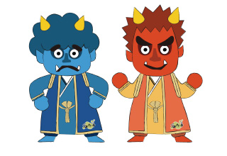 本気の色ぬり!鬼のお面をつけてビンゴ大会に参加しよう!